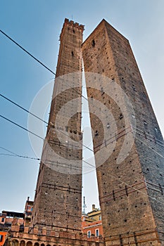 Asinelli and Garisenda towers in Bologna, Italy