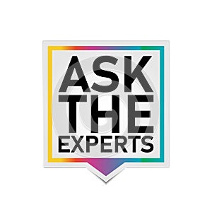 Ask The Experts Business Customers Solution Label Icon Vector