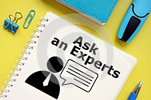 Ask an experts is shown using a text