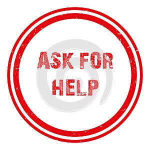 ask for help stamp on white