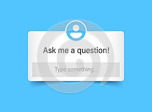 Ask me a question icon in flat style. Faq vector illustration on isolated background. Help button sign business concept