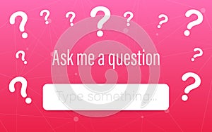 Ask me a question User interface design. Vector stock illustration