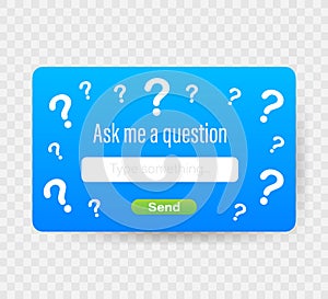 Ask me a question User interface design. Vector stock illustration