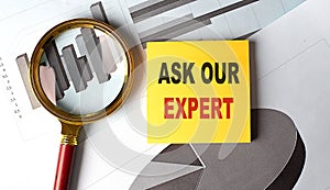 ASK OUR EXPERTS text on sticky on chart