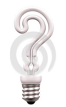 Ask a Question: Query mark light bulb isolated