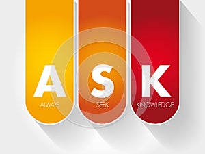 ASK - Always Seek Knowledge acronym