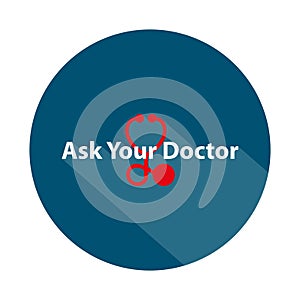 ask your doctor badge on white