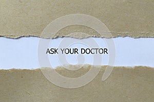 ask your doctor on white paper