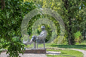 Askania-Nova, Kherson region, Ukraine - Friedrich Falz-Fein monument, founder of the known biosphere reserve Askania