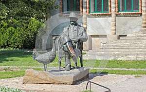 Askania-Nova, Kherson region, Ukraine - Monument to Friedrich Falz Fein who founded Ukrainian worldwide famous Askania