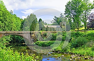 Askham Bridge and St Peter`s Church, Askham, Cumbria