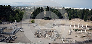 Asklepieion and panorama of city Kos, Greece