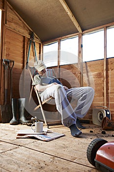 Asleep in shed
