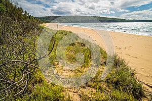 Aslings beach in Eden, New South Wales in the summer