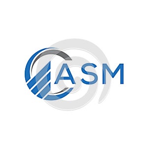 ASM Flat accounting logo design on white background. ASM creative initials Growth graph letter logo concept. ASM business finance