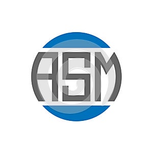 ASM letter logo design on white background. ASM creative initials circle logo concept.