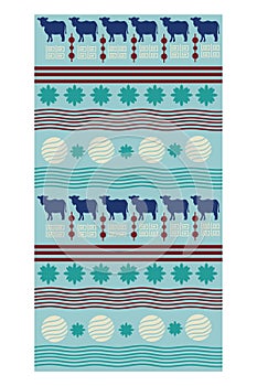 aso oke fabric with cows