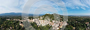Asolo village in a panormaic view from above photo