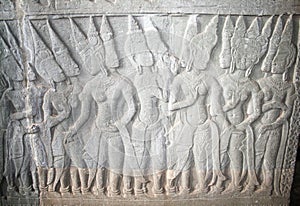 Aspara dancers relief