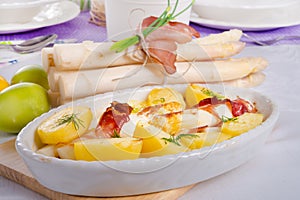 Asparagi and ham brown