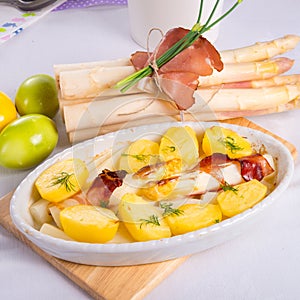 Asparagi and ham brown