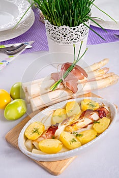 Asparagi and ham brown