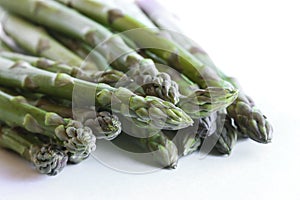 Asparagus against a white background