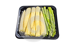 Asparagus and baby corn.
