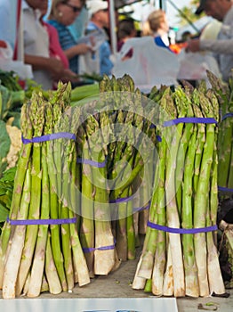 Asparagus bunches for sale at tropical farmers market