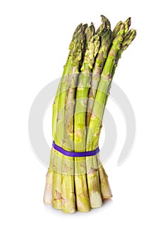 Asparagus bundle on a white background