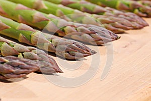 Asparagus close-up heads