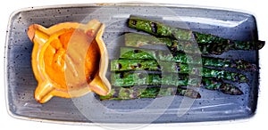 Asparagus dish with Romesco sauce