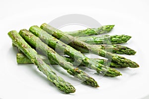 Asparagus fried isolated on white background