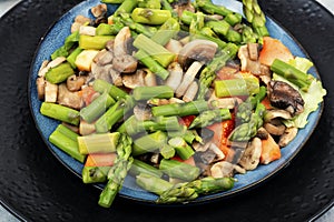 Asparagus and mushroom salad, healthy lunch