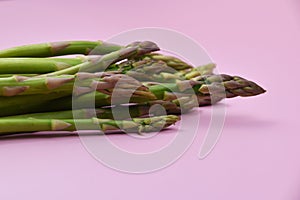 Asparagus on a pink background