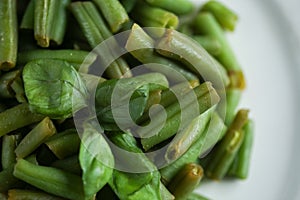 Asparagus on plate close up food photo