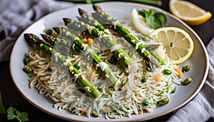 Asparagus Pulao With Minty Lemon Raita