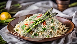 Asparagus Pulao With Minty Lemon Raita