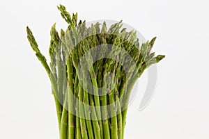 Asparagus Stalks Upright Against White Background