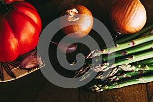 Asparagus and vegetables