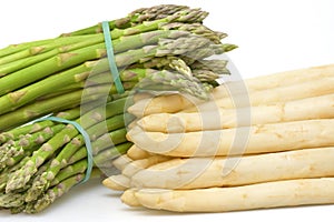 Asparagus white and green bunched