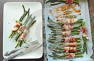 Asparagus wraps with bacon