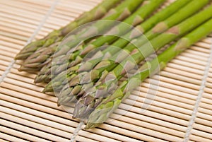 Aspargus on bamboo substrate