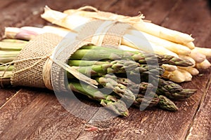 aspargus on wooden background