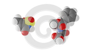 aspartame-acesulfame salt molecule, e962, molecular structure, isolated 3d model van der Waals