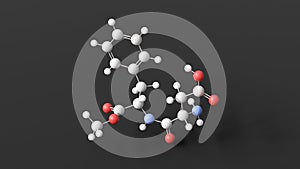 aspartame molecule, molecular structure, sugar substitute, ball and stick 3d model, structural chemical formula with colored atoms photo