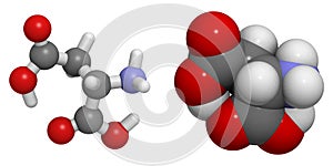 Aspartic acid (Asp, D) molecule photo