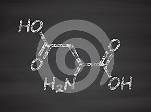 Aspartic acid (L-aspartic acid, Asp, D) amino acid molecule photo