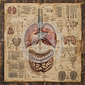 A 16:9 aspect ratio diagram of the human digestive system, mapping the path of food from ingestion to excretion, with photo
