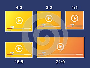 Aspect ratio scale size responsive video player photo